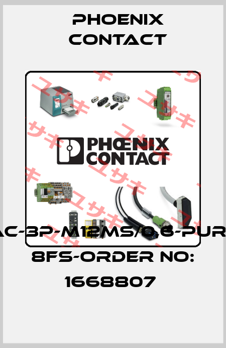 SAC-3P-M12MS/0,6-PUR/M 8FS-ORDER NO: 1668807  Phoenix Contact