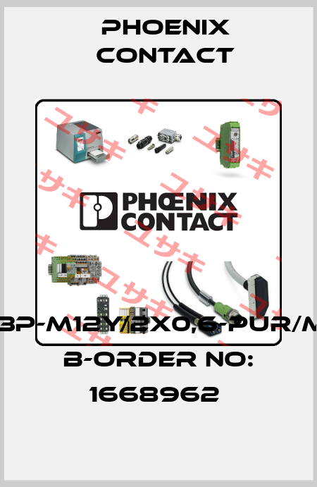 SAC-3P-M12Y/2X0,6-PUR/M12FS B-ORDER NO: 1668962  Phoenix Contact