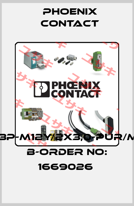 SAC-3P-M12Y/2X3,0-PUR/M12FR B-ORDER NO: 1669026  Phoenix Contact