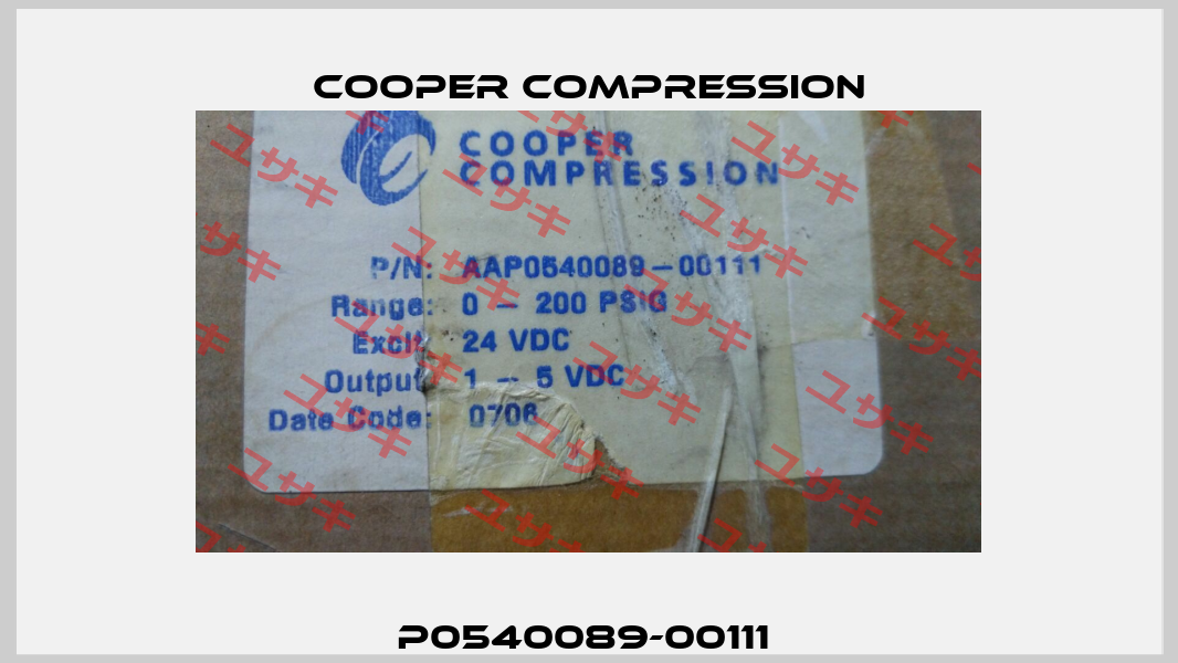 P0540089-00111  Cooper Compression
