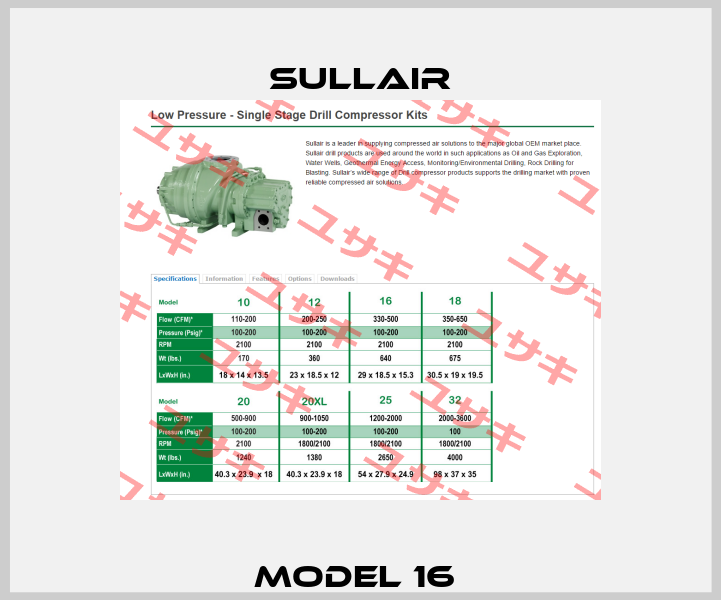 Model 16  Sullair