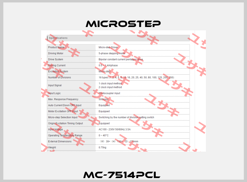 MC-7514PCL  Microstep