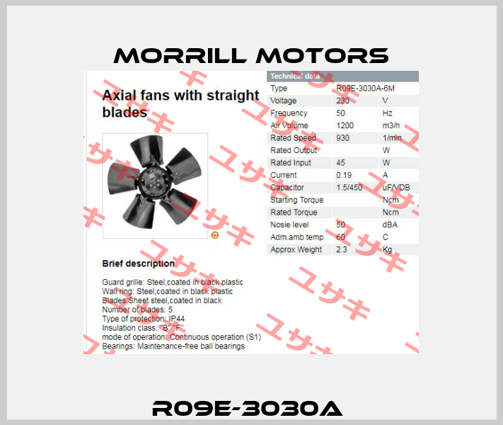 R09E-3030A  Morrill Motors