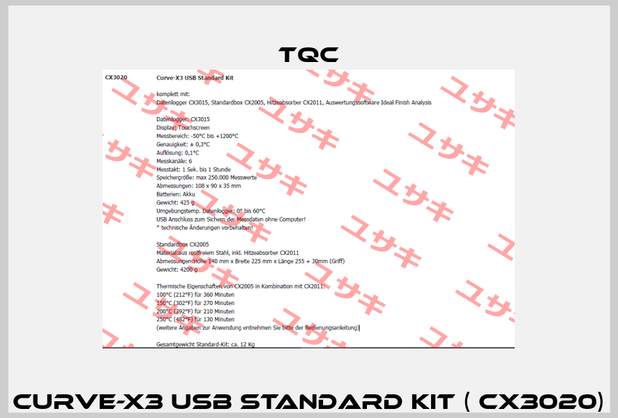 Curve-X3 USB Standard Kit ( CX3020) TQC
