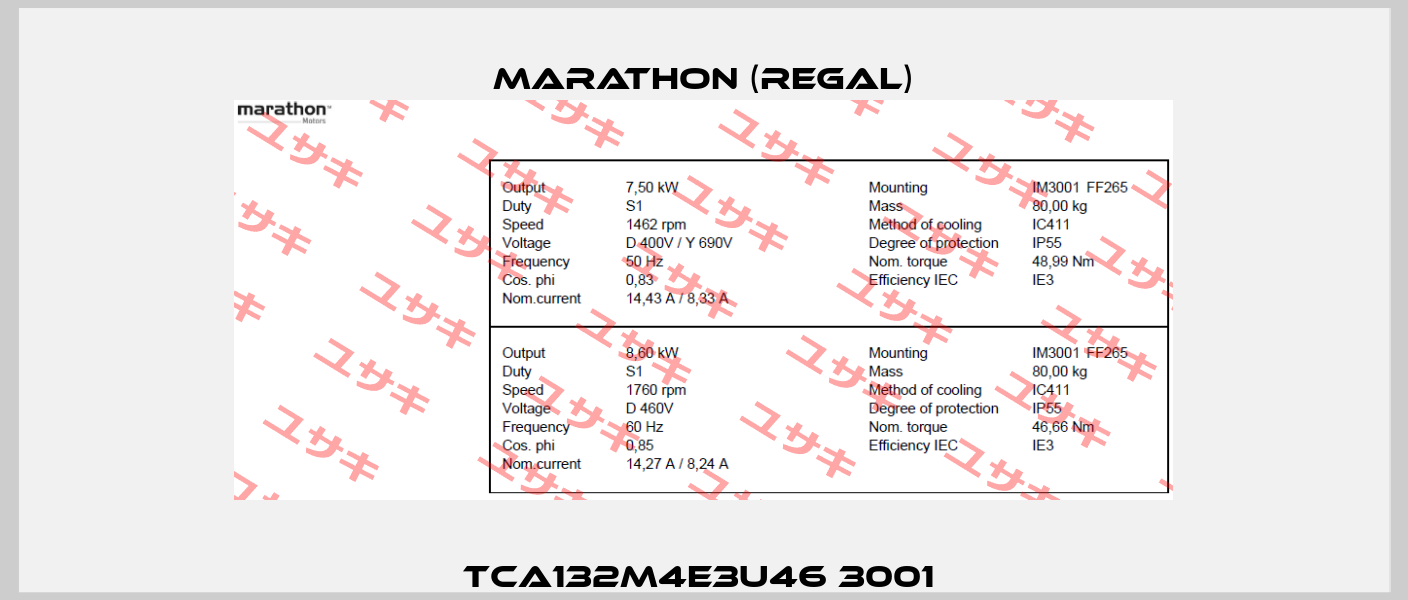 TCA132M4E3U46 3001  Marathon (Regal)