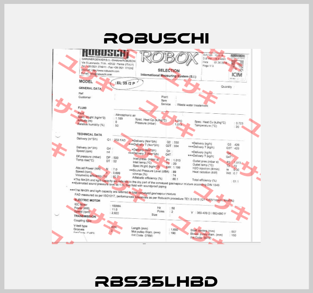 RBS35LHBD Robuschi