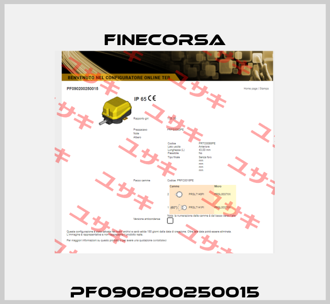 PF090200250015 Finecorsa