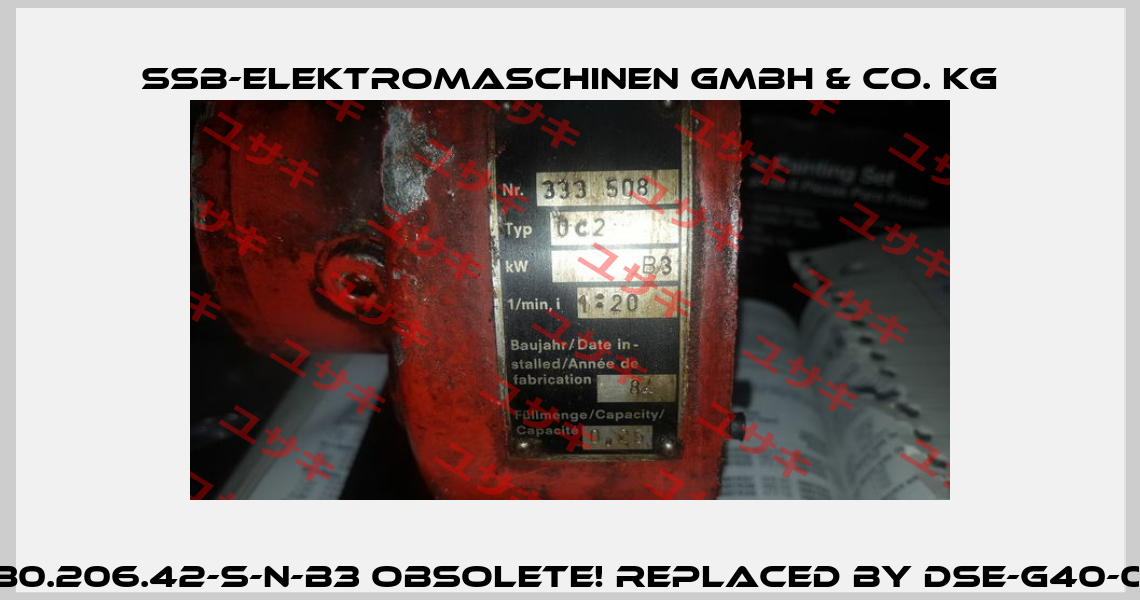 0SG-0C2-0380.206.42-S-N-B3 Obsolete! Replaced by DSE-G40-0380.206.40  SSB-Elektromaschinen GmbH & Co. KG