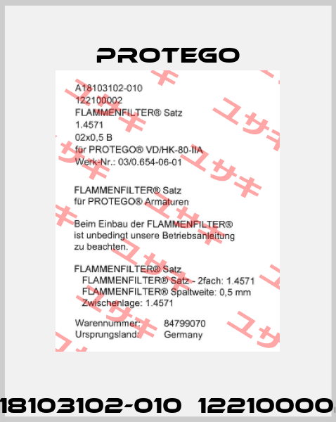 A18103102-010  122100002  Protego