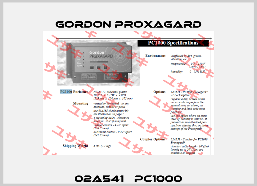 02A541   PC1000 GORDON PROXAGARD