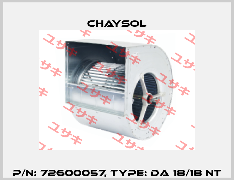 P/N: 72600057, Type: DA 18/18 NT Chaysol