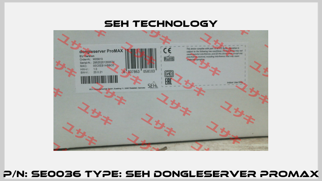 P/N: SE0036 Type: SEH dongleserver ProMAX SEH Technology