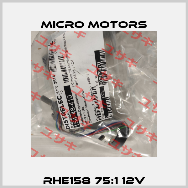 RHE158 75:1 12V Micro Motors