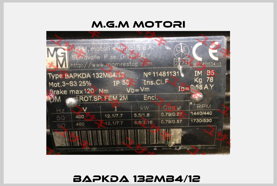BAPKDA 132MB4/12  M.G.M MOTORI