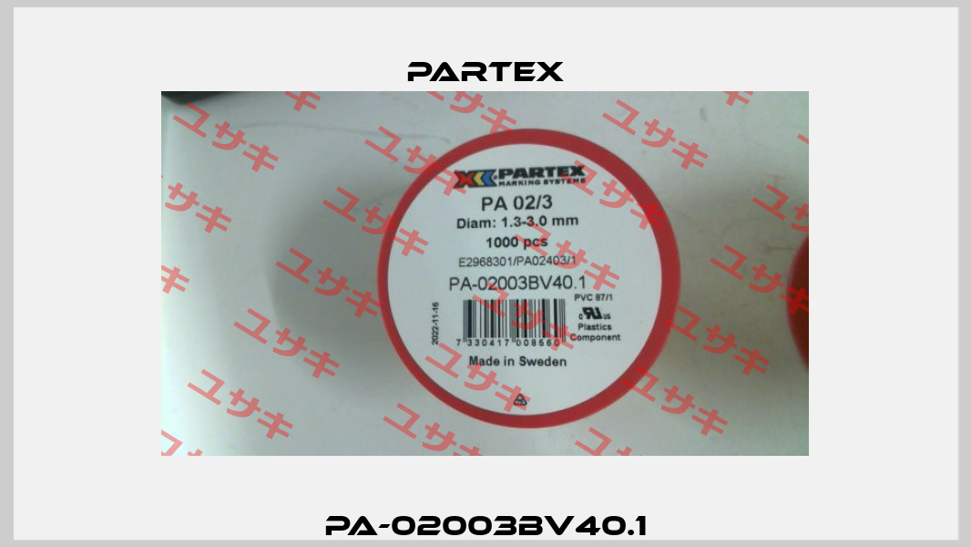 PA-02003BV40.1 Partex