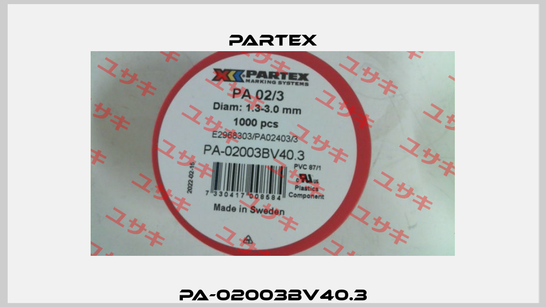 PA-02003BV40.3 Partex