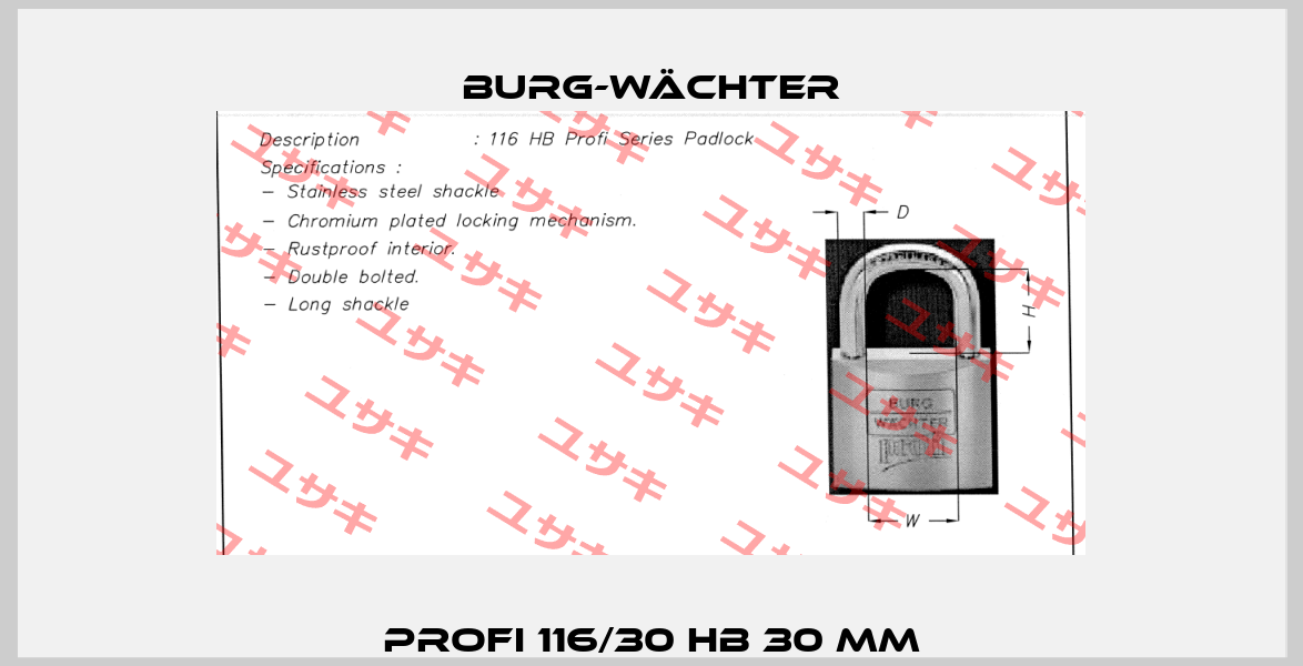 Profi 116/30 HB 30 mm BURG-WÄCHTER